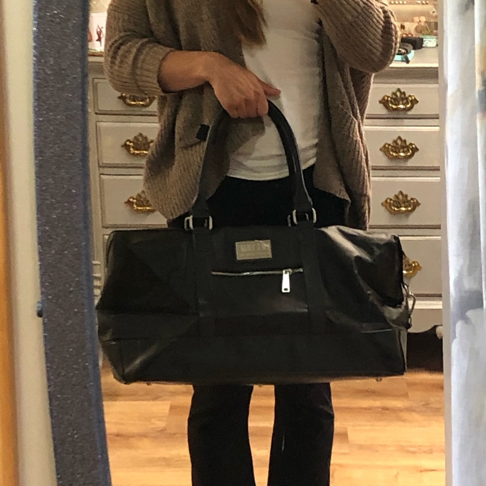 Black duffel gym bag